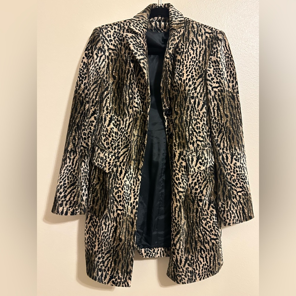 Vintage Epic New York Animal Print Cheetah Leopard Coat Jacket S